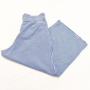 Joie Plaid Madras Wide Leg Adjustable Waist Tied Pant Blue XL